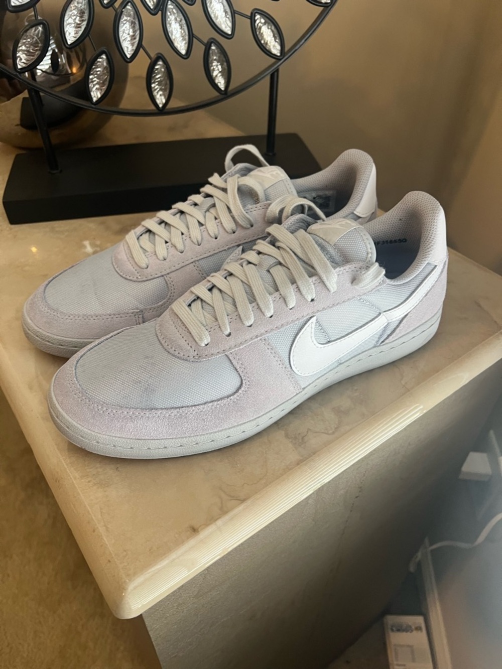 Nike Men’s Low-Top Sneakers in Pale Gray and White
